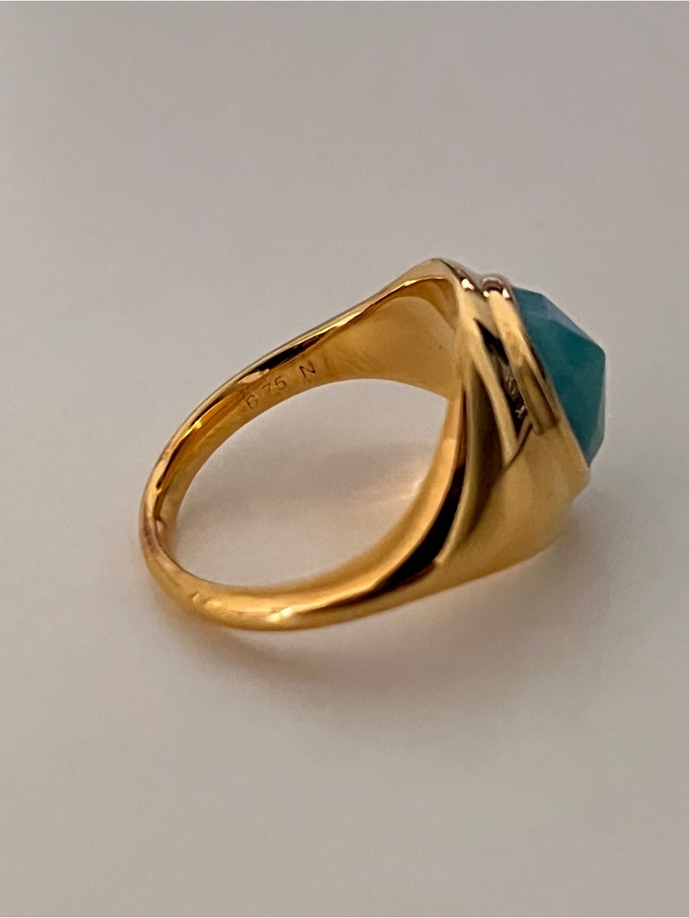 Monica Vinader Amazonite Eclipse Gemstone Signet Ring Size 6.75 - Picture 5 of 5
